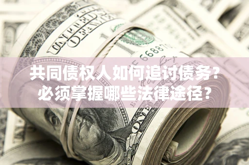 武汉共同债权人如何追讨债务？必须掌握哪些法律途径？